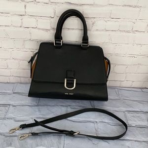 Nine West matte black, brown crossbody purse/handbag